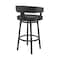 Armen Living Cohen 30" Bar Height Swivel Bar Stool in Black Finish and Black Faux Leather 721535761937 - alternate 6